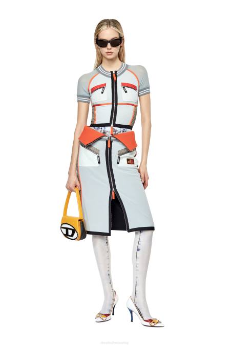 Diesel Frauen orange/weiß T-Toky Bekleidung 8608912