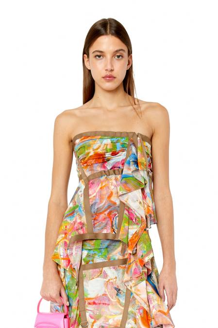 Diesel Frauen rotbraun T-Antur-Druck Bekleidung 8608917