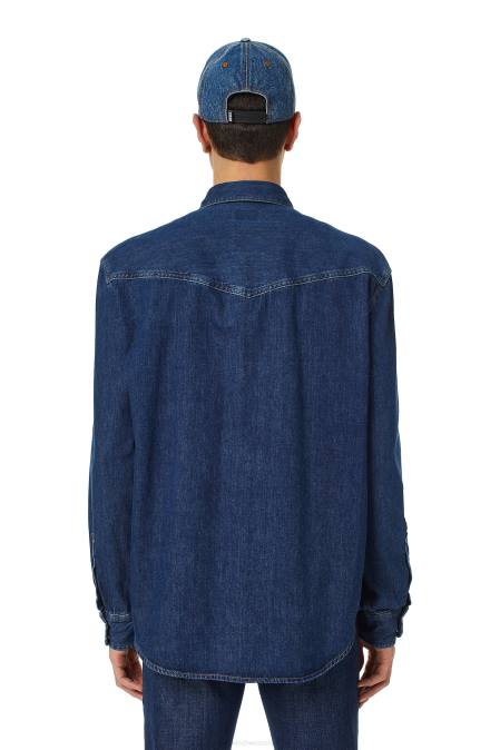 Diesel Männer Dunkelblau D-Ocean-Westernhemd Bekleidung 8608306