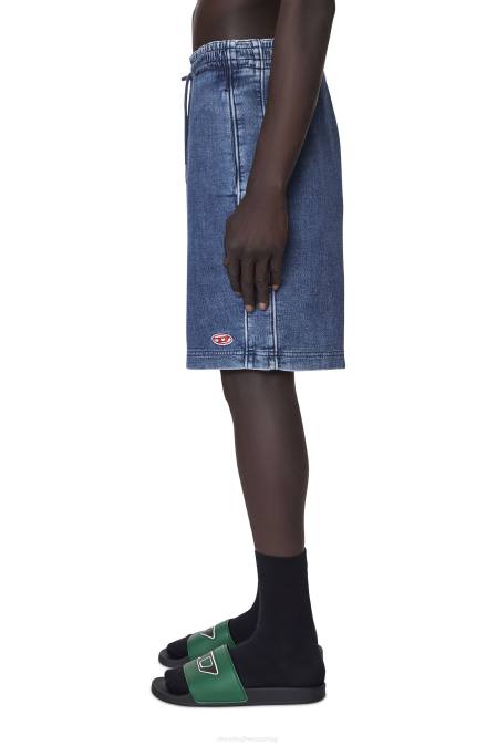 Diesel Männer Mittelblau D-Boxy-Track-Denim-Shorts Bekleidung 8608402