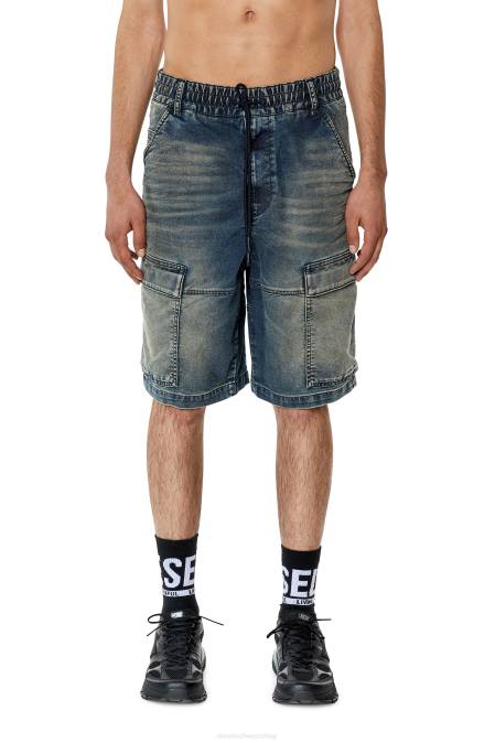 Diesel Männer Mittelblau d-krooley-cargo-short jogg Bekleidung 8608380