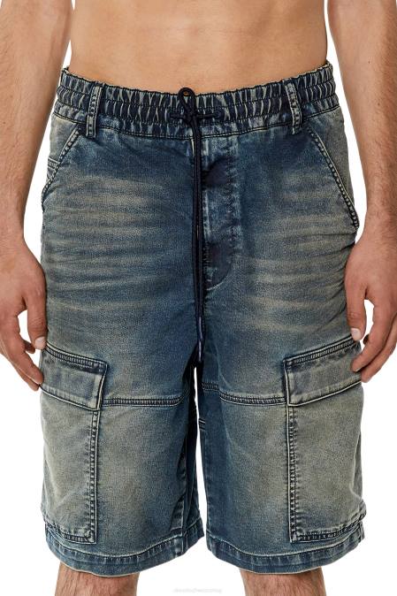 Diesel Männer Mittelblau d-krooley-cargo-short jogg Bekleidung 8608380