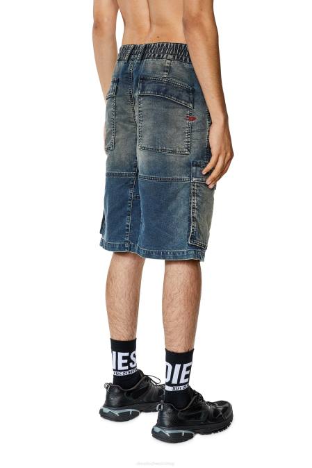 Diesel Männer Mittelblau d-krooley-cargo-short jogg Bekleidung 8608380
