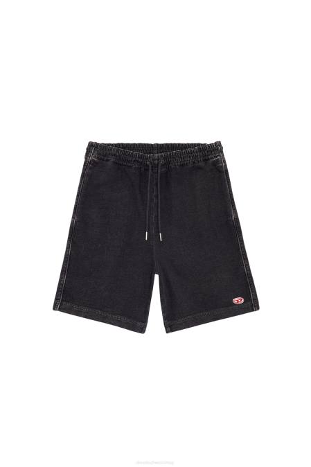 Diesel Männer schwarz/dunkelgrau D-Boxy-Track-Denim-Shorts Bekleidung 8608386