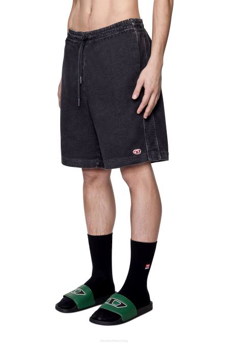 Diesel Männer schwarz/dunkelgrau D-Boxy-Track-Denim-Shorts Bekleidung 8608386