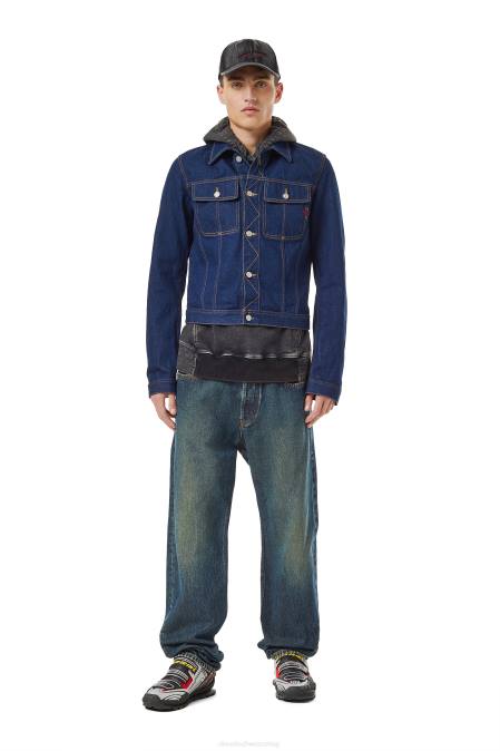 Diesel Männer Dunkelblau D-Milo Trucker-Jacke Bekleidung 860853