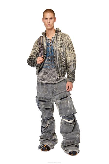 Diesel Männer beige/schwarz l-ram Bekleidung 860864