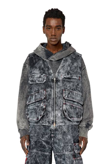 Diesel Männer schwarz/dunkelgrau d-samp Bekleidung 860875