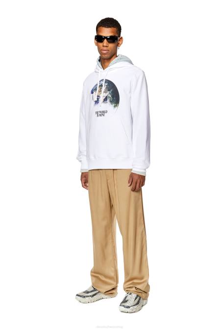 Diesel Männer Weiss s-ginn-welt-hood Bekleidung 8608131