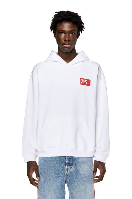 Diesel Männer Weiss s-nlabel-hood Bekleidung 8608133