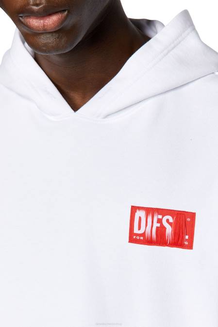 Diesel Männer Weiss s-nlabel-hood Bekleidung 8608133