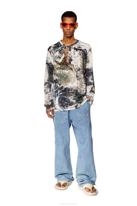 Diesel Männer Blau Weiss t-juser-l1 Bekleidung 8608282