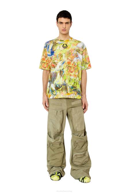 Diesel Männer Weiß Gelb t-wash-g8 Bekleidung 8608233