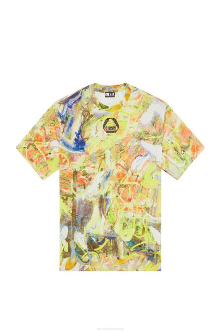 Diesel Männer Weiß Gelb t-wash-g8 Bekleidung 8608233