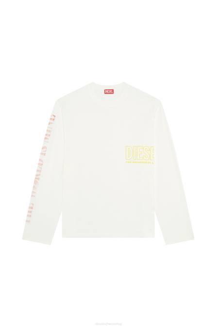 Diesel Männer Weiss T-Kran-LS-L5 Bekleidung 8608278