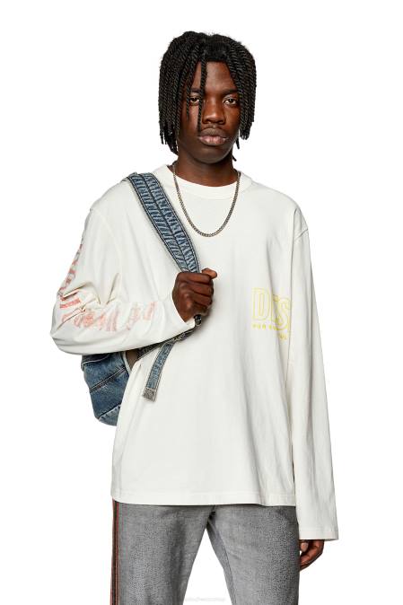 Diesel Männer Weiss T-Kran-LS-L5 Bekleidung 8608278