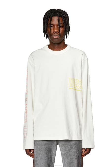 Diesel Männer Weiss T-Kran-LS-L5 Bekleidung 8608278