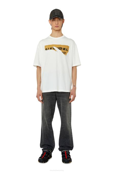 Diesel Männer Weiss T-Wash-Poff Bekleidung 8608223