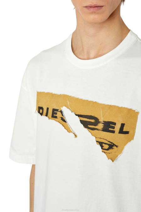 Diesel Männer Weiss T-Wash-Poff Bekleidung 8608223