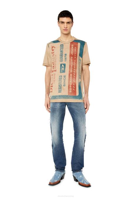 Diesel Männer beige/rot t-just-g13 Bekleidung 8608193
