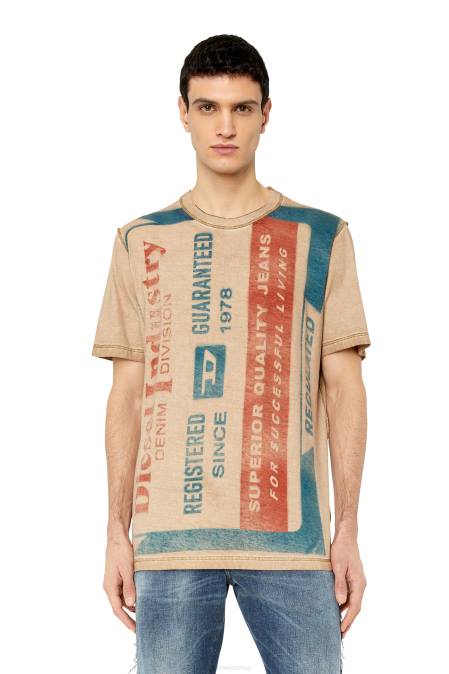 Diesel Männer beige/rot t-just-g13 Bekleidung 8608193