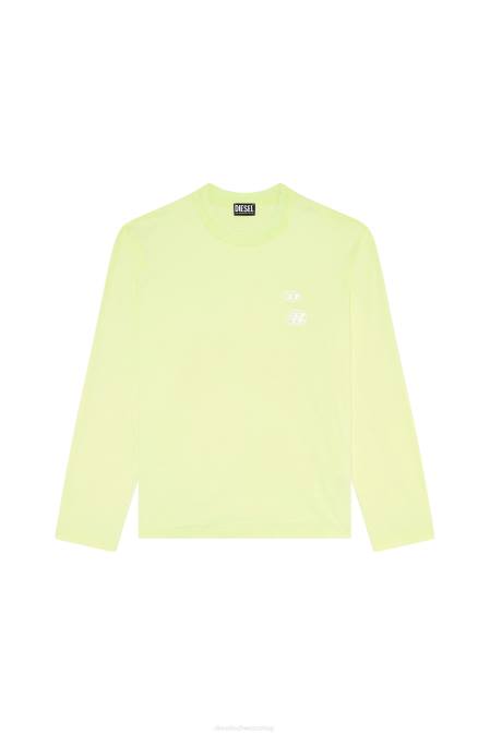 Diesel Männer gelbes Fluo T-Kran-ls-Schlitze Bekleidung 8608176