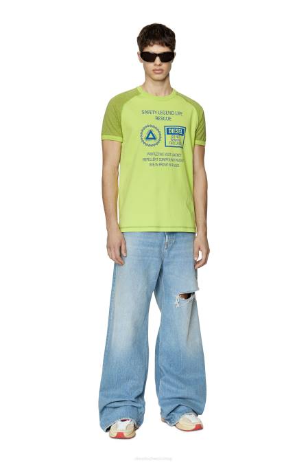 Diesel Männer grünes Fluo T-Dieglan Bekleidung 8608203
