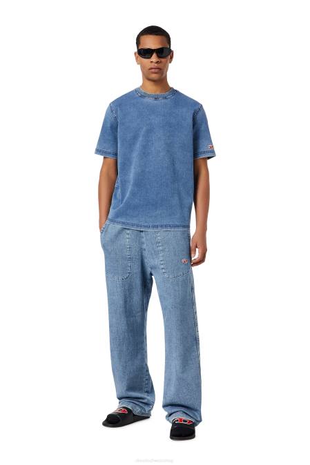 Diesel Männer hellblau D-Biggor Track-Jeans-T-Shirt Bekleidung 8608228