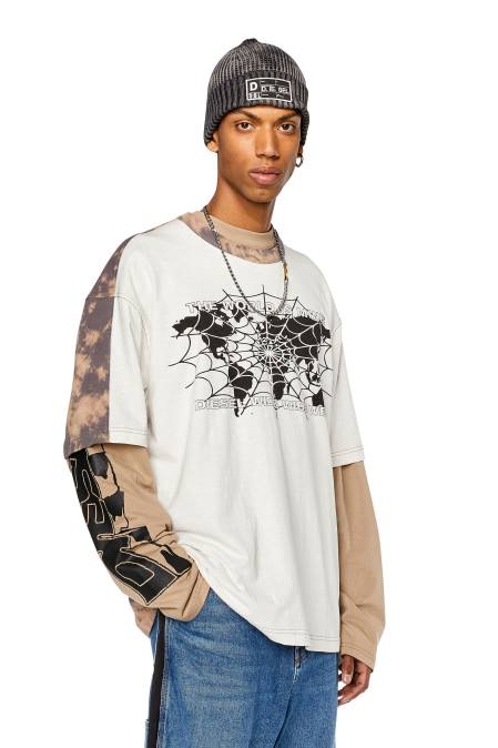 Diesel Männer rosa/weiß t-washbicol Bekleidung 8608268